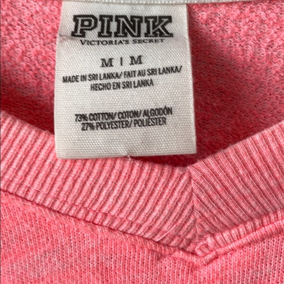 VS PINK V-NECK VARSITY CREW SWEATSHIRT - Picture 5 of 8